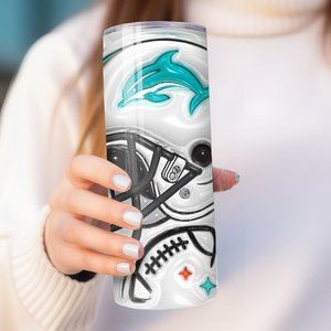 Miami Dolphins Tumbler, Dolphin Sublimation Tumbler, American Football Cup Gifts